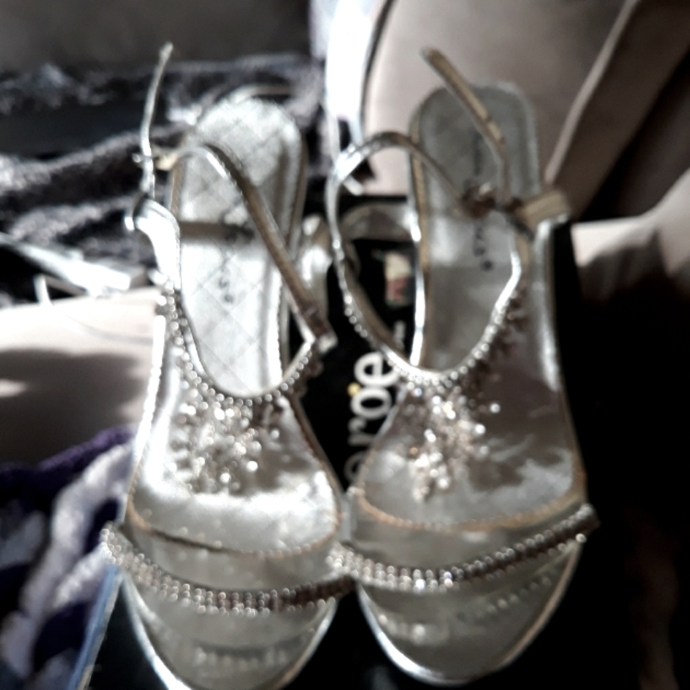 Shoes, size 7, silver, brand new, never been worn